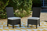 Beachcroft Black/Light Gray Outdoor Side Chair with Cushion (Set of 2) - P792-601 - Luna Furniture