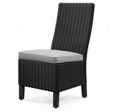 Beachcroft Black/Light Gray Outdoor Side Chair with Cushion (Set of 2) - P792-601 - Luna Furniture