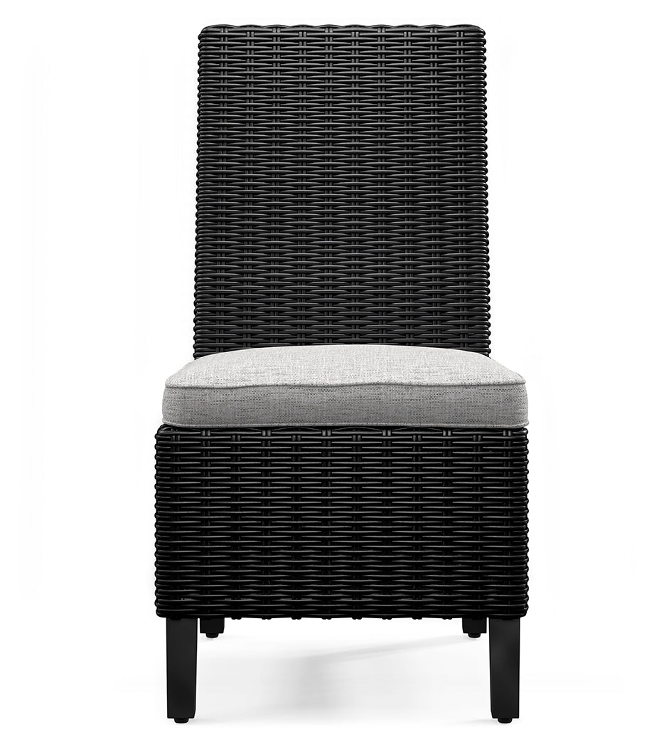 Beachcroft Black/Light Gray Outdoor Side Chair with Cushion (Set of 2) - P792-601 - Luna Furniture