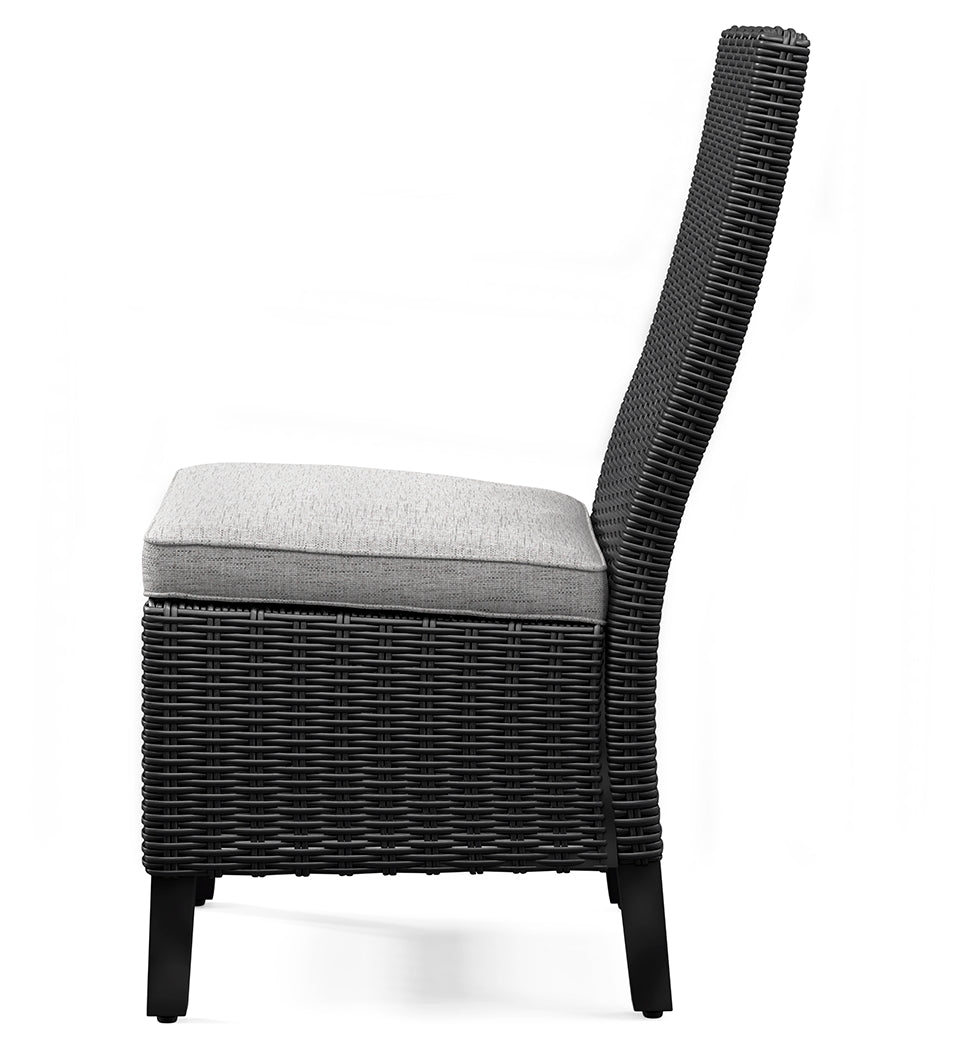 Beachcroft Black/Light Gray Outdoor Side Chair with Cushion (Set of 2) - P792-601 - Luna Furniture