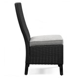 Beachcroft Black/Light Gray Outdoor Side Chair with Cushion (Set of 2) - P792-601 - Luna Furniture