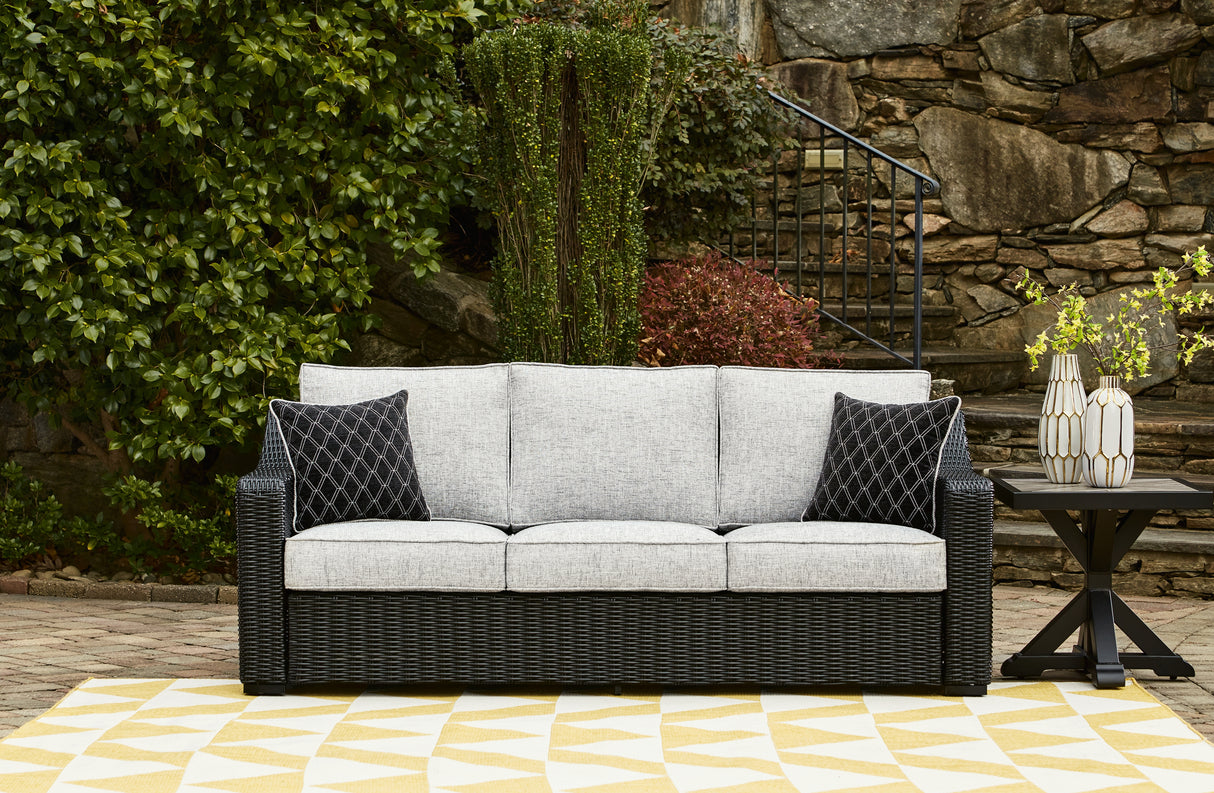 Beachcroft Black/Light Gray Outdoor Sofa with Cushion - P792-838 - Luna Furniture