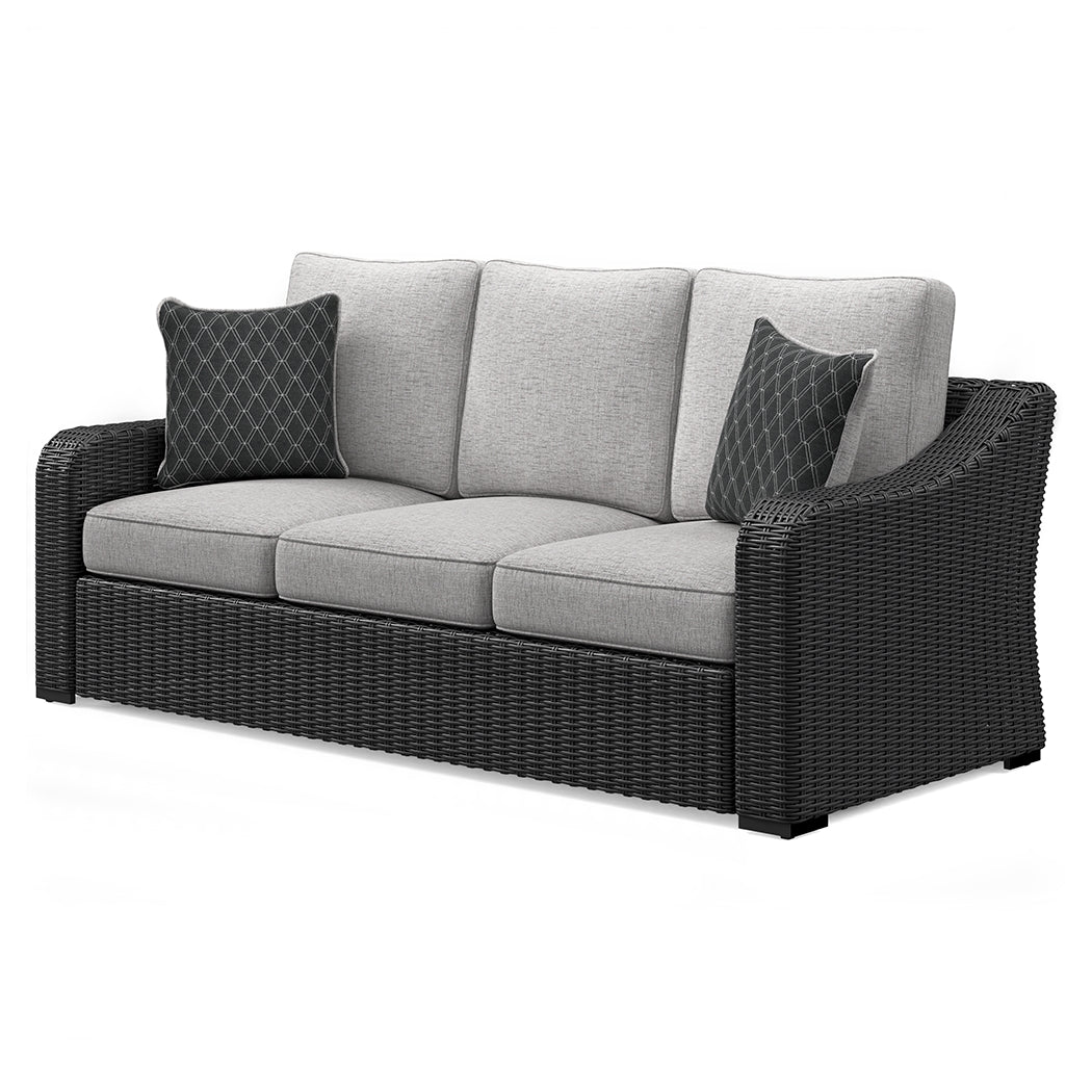 Beachcroft Black/Light Gray Outdoor Sofa with Cushion - P792-838 - Luna Furniture