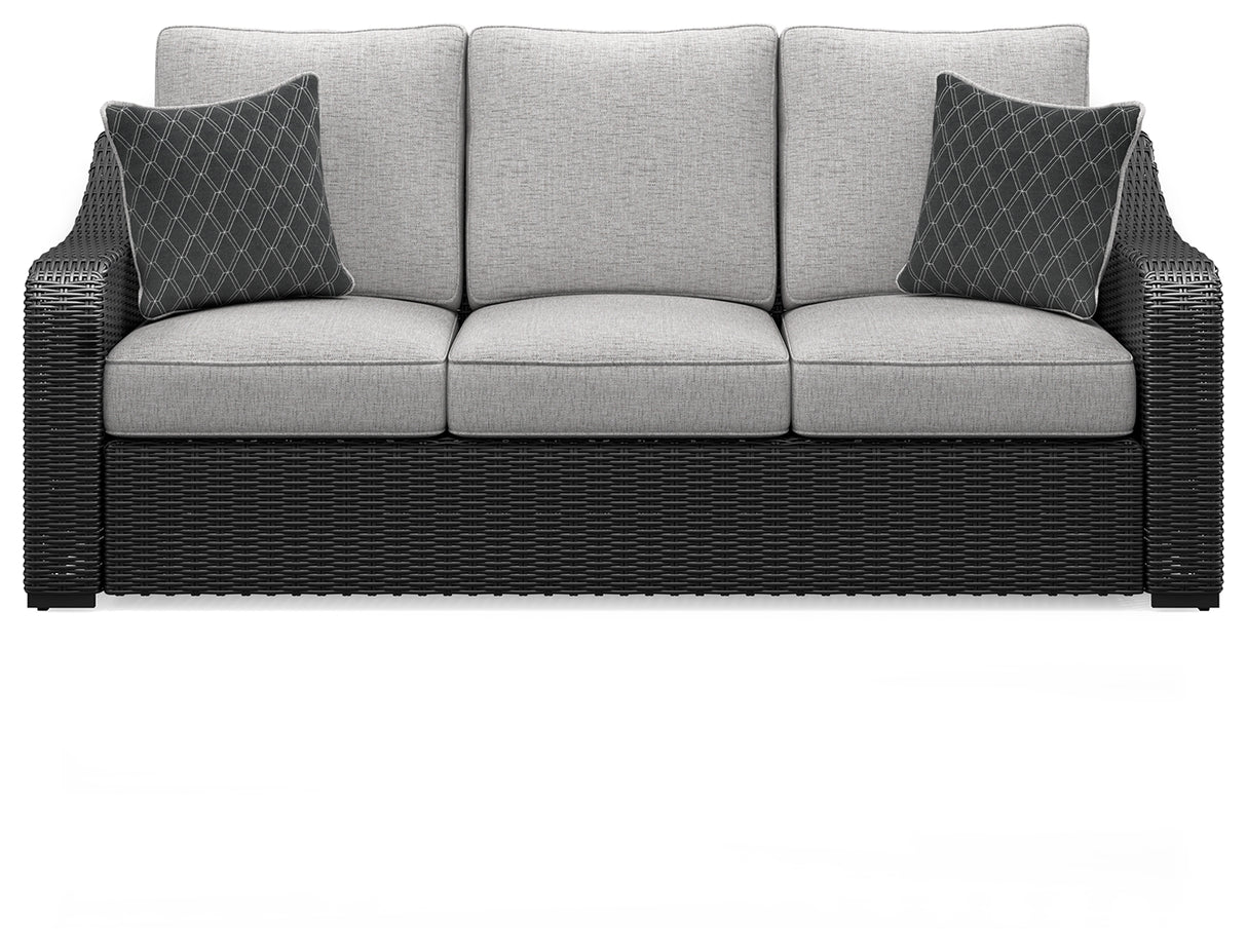 Beachcroft Black/Light Gray Outdoor Sofa with Cushion - P792-838 - Luna Furniture