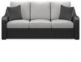 Beachcroft Black/Light Gray Outdoor Sofa with Cushion - P792-838 - Luna Furniture