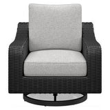 Beachcroft Black/Light Gray Outdoor Swivel Lounge with Cushion - P792-821 - Luna Furniture