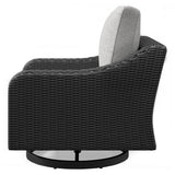 Beachcroft Black/Light Gray Outdoor Swivel Lounge with Cushion - P792-821 - Luna Furniture