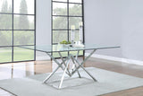 Beaufort Chrome Rectangle Glass Top Dining Table from Coaster - Luna Furniture