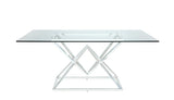 Beaufort Chrome Rectangle Glass Top Dining Table from Coaster - Luna Furniture