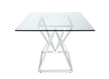 Beaufort Chrome Rectangle Glass Top Dining Table from Coaster - Luna Furniture