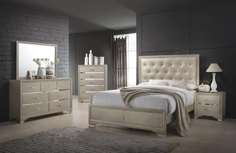 Beaumont Bedroom Set Metallic Champagne - 205291Q-S4 - Luna Furniture