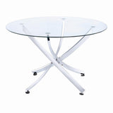 Beckham Chrome/Clear Round Dining Table from Coaster - Luna Furniture