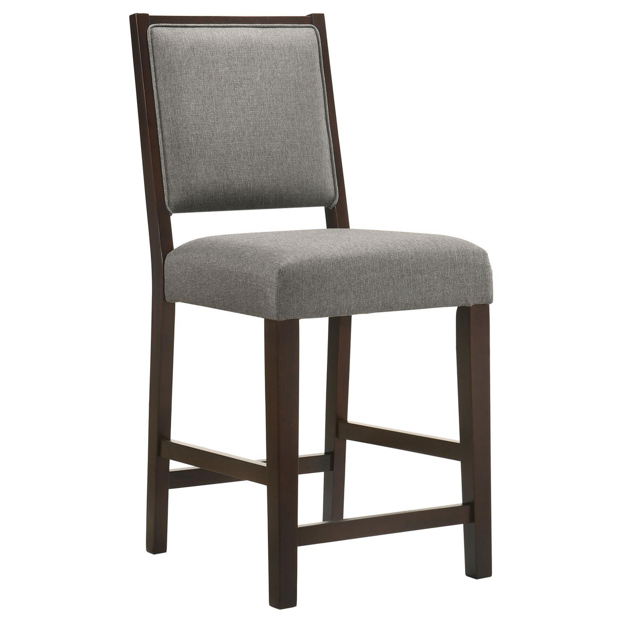 Bedford Gray/Espresso Upholstered Open Back Counter Height Stools with Footrest, Set of 2 from Coaster - Luna Furniture