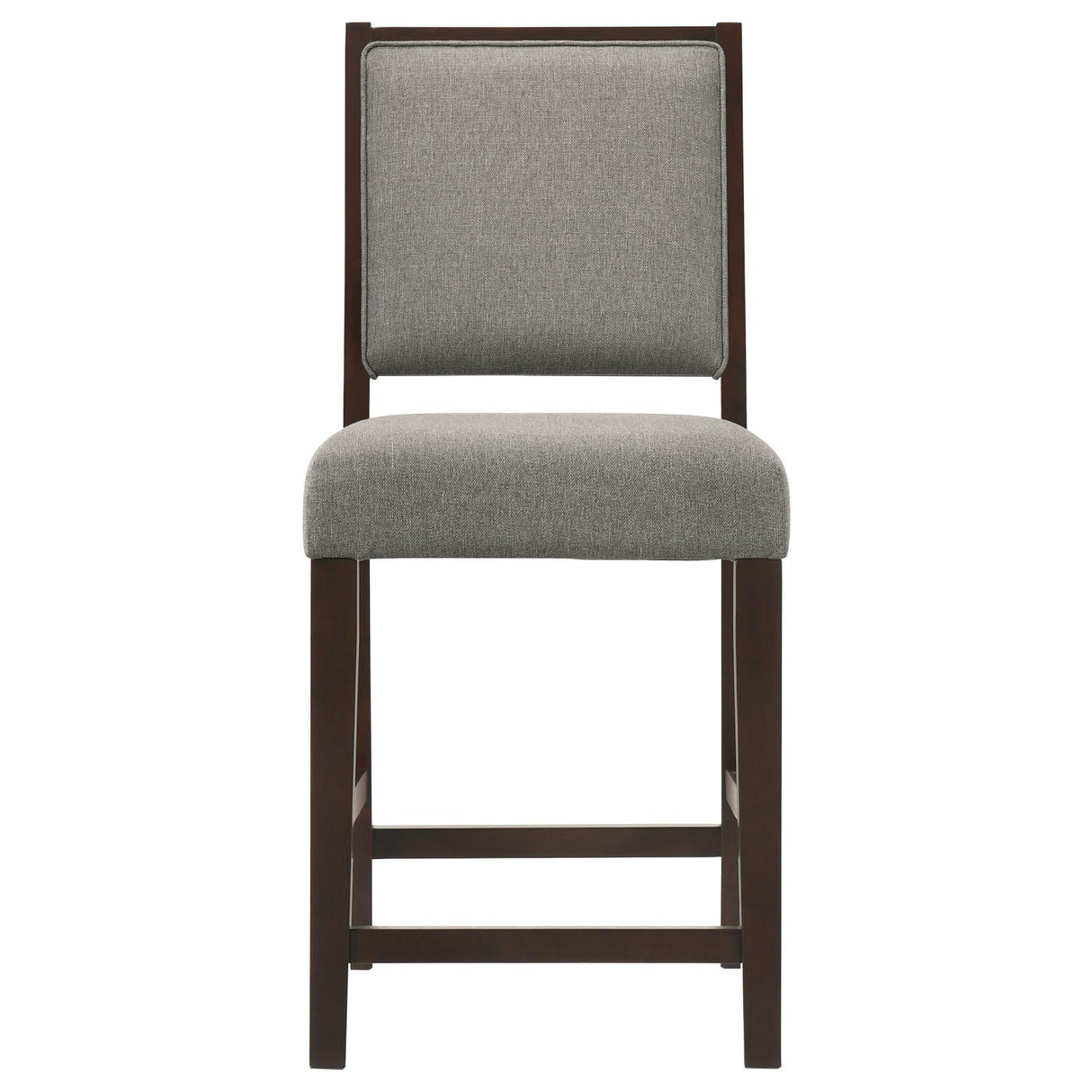 Bedford Gray/Espresso Upholstered Open Back Counter Height Stools with Footrest, Set of 2 from Coaster - Luna Furniture