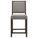 Bedford Gray/Espresso Upholstered Open Back Counter Height Stools with Footrest, Set of 2 from Coaster - Luna Furniture