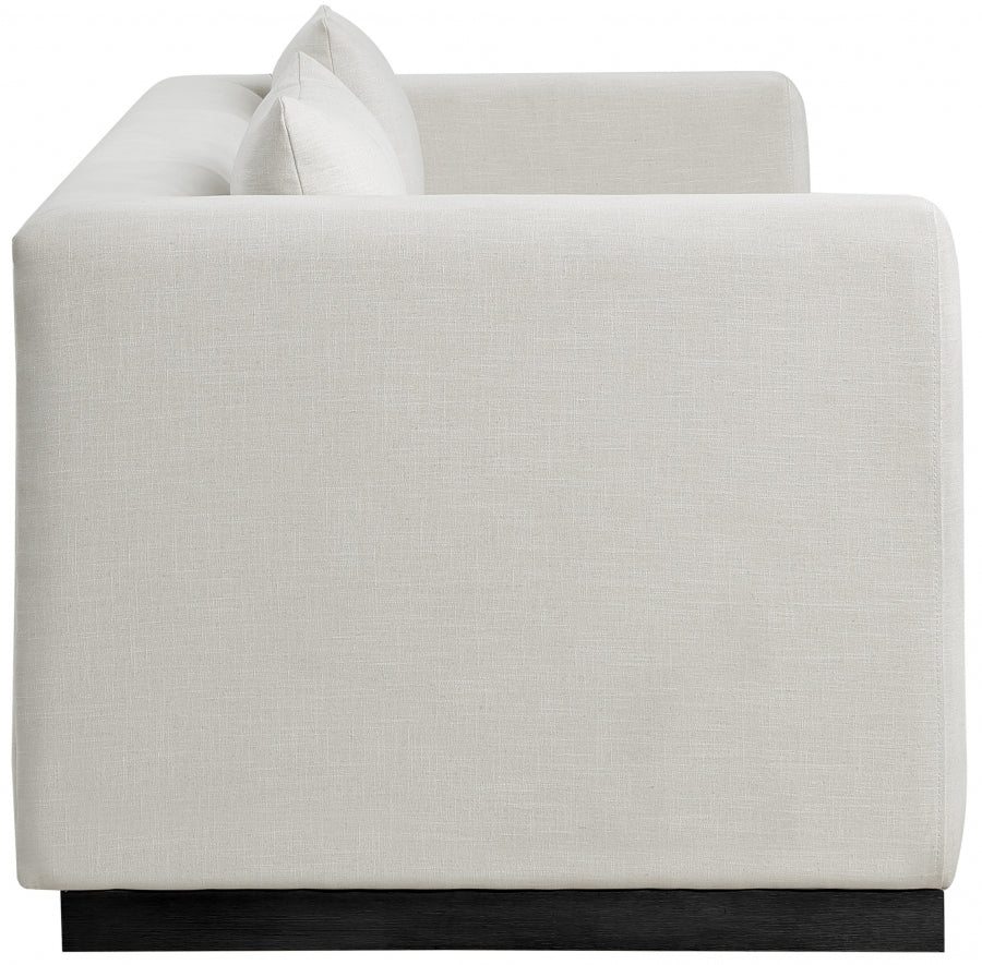 Beige Alfie Linen Textured Fabic Sofa from Meridian - Luna Furniture