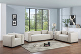 Beige Alfie Linen Textured Fabic Sofa from Meridian - Luna Furniture