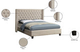 Ashton Beige Linen Textured Full Bed from Meridian - Luna Furniture