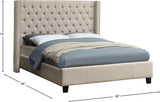 Ashton Beige Linen Textured King Bed from Meridian - Luna Furniture