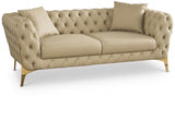 Aurora Beige Faux Leather Loveseat from Meridian - Luna Furniture