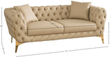 Aurora Beige Faux Leather Loveseat from Meridian - Luna Furniture