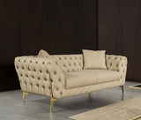 Aurora Beige Faux Leather Loveseat from Meridian - Luna Furniture