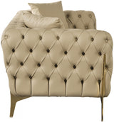 Aurora Beige Faux Leather Loveseat from Meridian - Luna Furniture