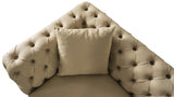 Aurora Beige Faux Leather Loveseat from Meridian - Luna Furniture