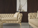 Aurora Beige Faux Leather Loveseat from Meridian - Luna Furniture