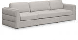 Beckham Beige Linen Textured Modular 114" Sofa from Meridian - Luna Furniture