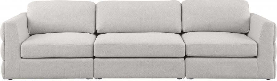 Beckham Beige Linen Textured Modular 114" Sofa from Meridian - Luna Furniture