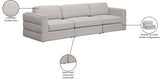 Beckham Beige Linen Textured Modular 114" Sofa from Meridian - Luna Furniture