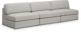 Beckham Beige Linen Textured Modular 114" Sofa from Meridian - Luna Furniture