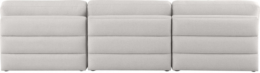 Beckham Beige Linen Textured Modular 114" Sofa from Meridian - Luna Furniture