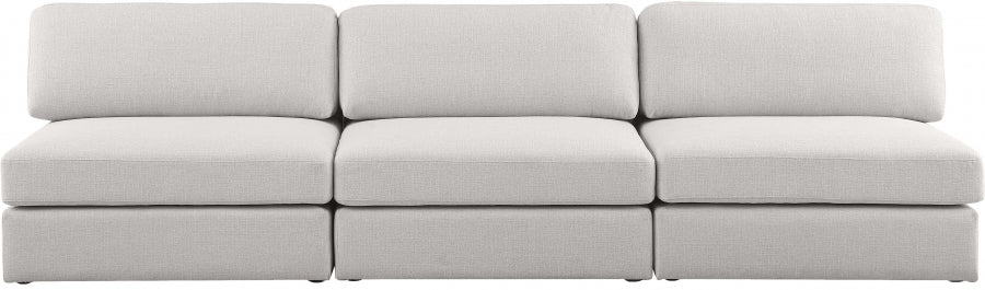 Beckham Beige Linen Textured Modular 114" Sofa from Meridian - Luna Furniture