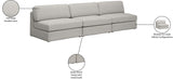 Beckham Beige Linen Textured Modular 114" Sofa from Meridian - Luna Furniture