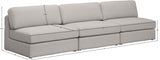 Beckham Beige Linen Textured Modular 114" Sofa from Meridian - Luna Furniture