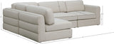 Beckham Beige Linen Textured Modular Sectional from Meridian - Luna Furniture