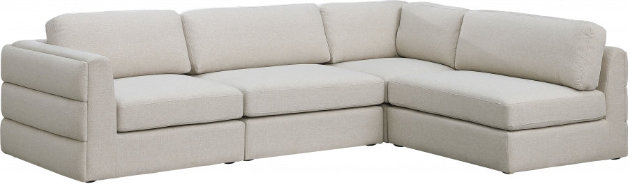 Beckham Beige Linen Textured Modular Sectional from Meridian - Luna Furniture