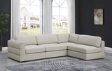 Beckham Beige Linen Textured Modular Sectional from Meridian - Luna Furniture