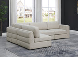 Beckham Beige Linen Textured Modular Sectional from Meridian - Luna Furniture