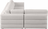 Beckham Beige Linen Textured Modular Sectional from Meridian - Luna Furniture