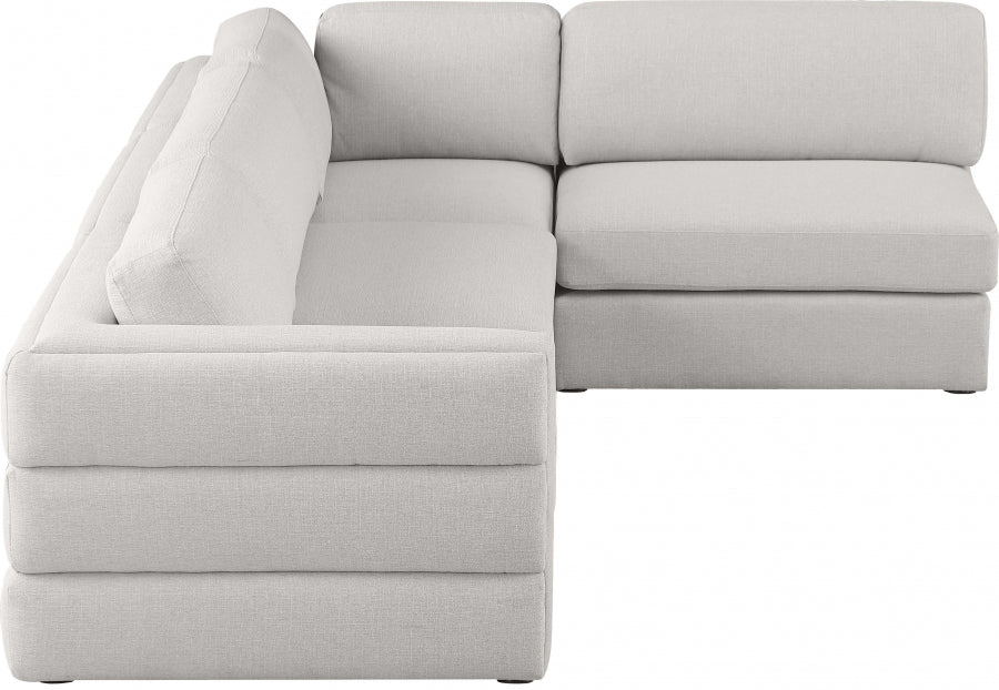 Beckham Beige Linen Textured Modular Sectional from Meridian - Luna Furniture