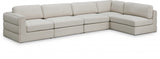 Beckham Beige Linen Textured Modular Sectional from Meridian - Luna Furniture