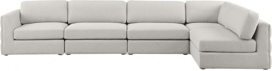 Beckham Beige Linen Textured Modular Sectional from Meridian - Luna Furniture