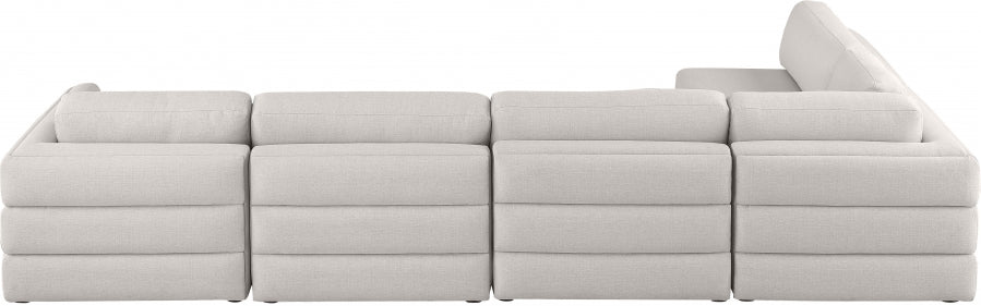 Beckham Beige Linen Textured Modular Sectional from Meridian - Luna Furniture