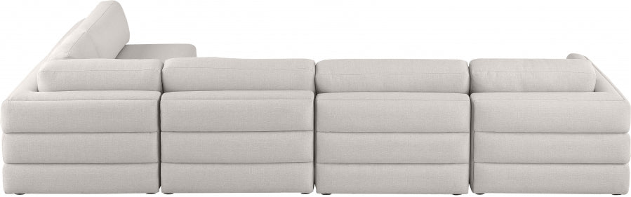 Beckham Beige Linen Textured Modular Sectional from Meridian - Luna Furniture