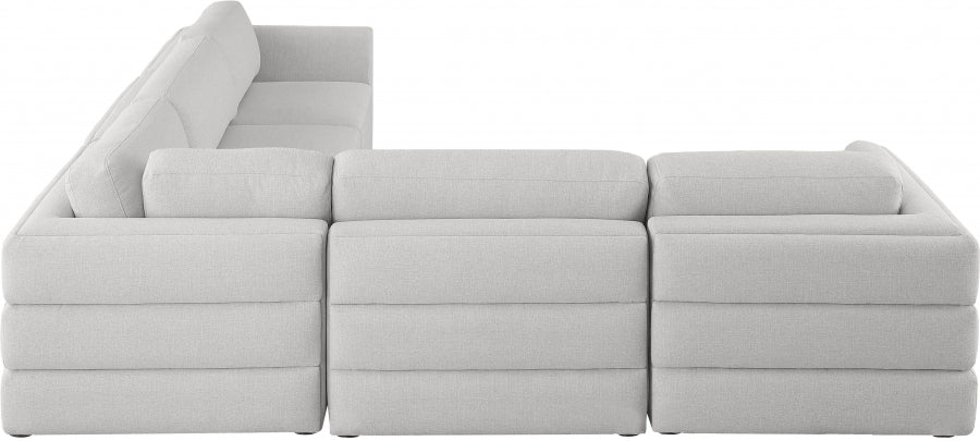 Beckham Beige Linen Textured Modular Sectional from Meridian - Luna Furniture