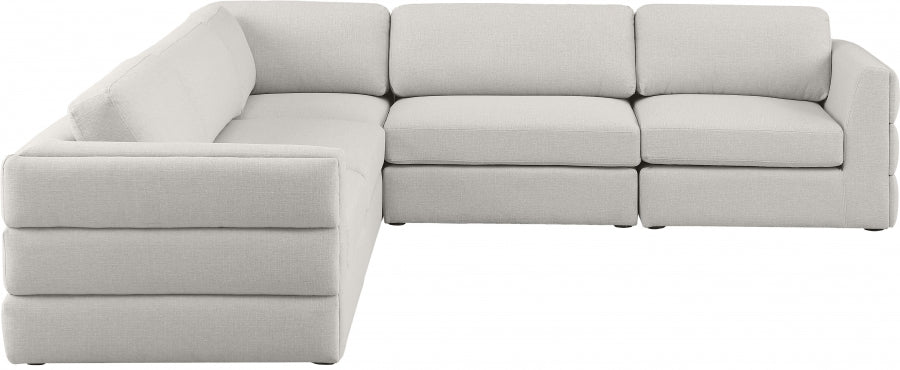 Beckham Beige Linen Textured Modular Sectional from Meridian - Luna Furniture