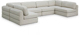 Beckham Beige Linen Textured Modular Sectional from Meridian - Luna Furniture